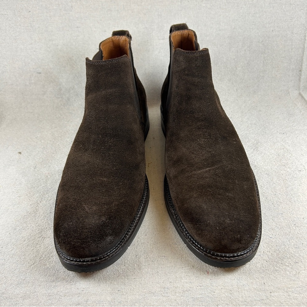 Johnston & Murphy Men’s 13M Dark Brown 'Hartley' Suede Chelsea Boots - Picture 5 of 12